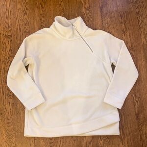 White Side Quarter Zip Fleece Pullover